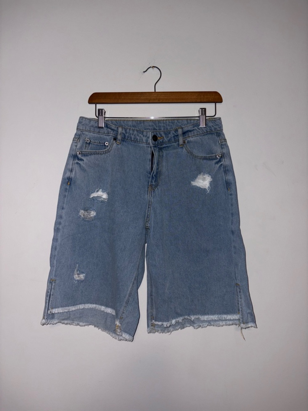 Future Collective ~ Distressed Jean Long Shorts (NWT)